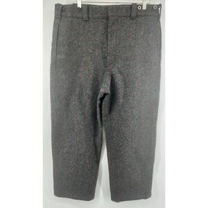 Woolrich Wool Blend Pants Gray Red Plaid 40 30" Inseam Straight Leg